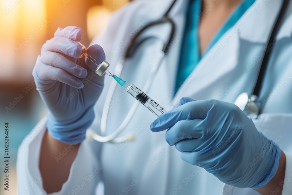 Doctor Filling a Syringe with Medication Doctor Filling a Syringe with Medication