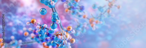 Fotografia Amino acids in protein molecules, essential for DNA molecular structure, metabolism, muscle synthesis, recovery