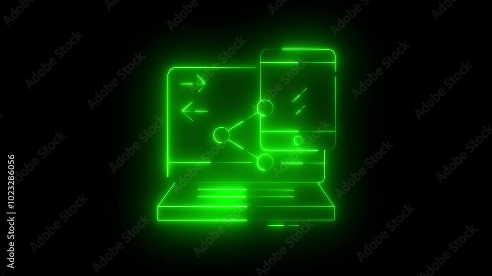 Glowing neon Platform icon isolated on black background. HD Video motion graphic animation Glowing neon Platform icon isolated on black background. HD Video motion graphic animation