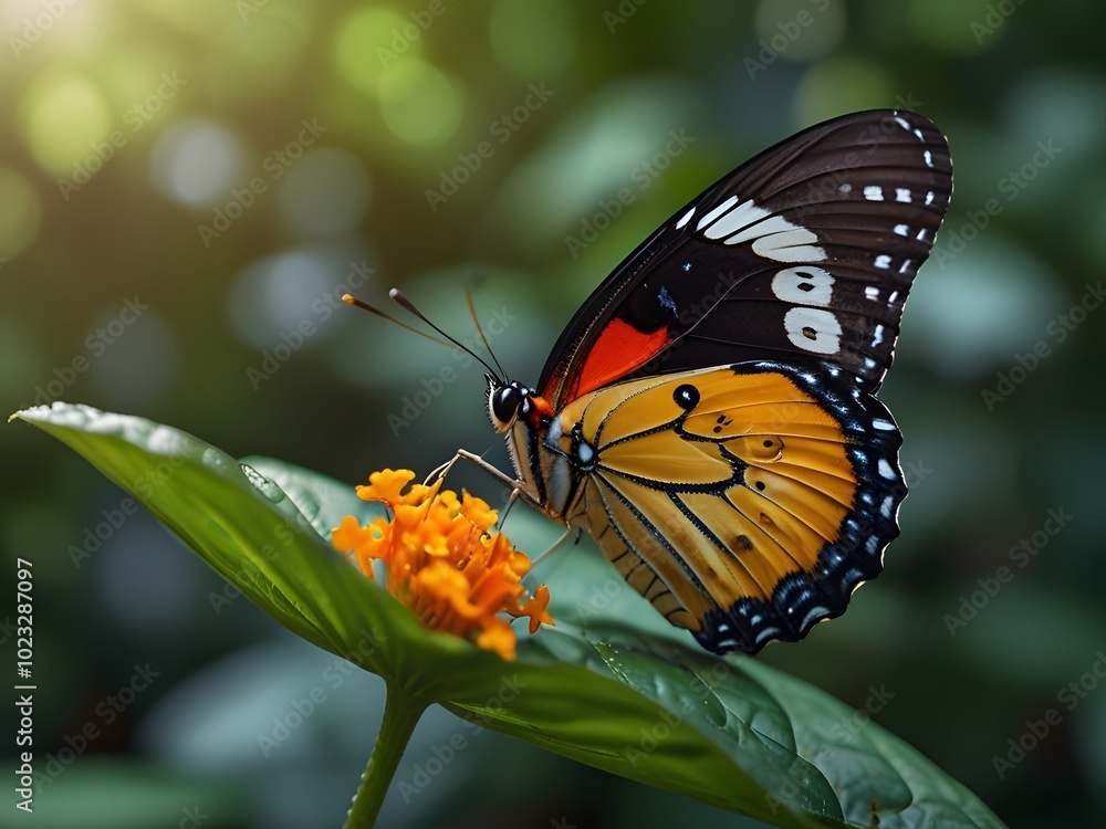 Butterfly Icon on Flat Color Background Butterfly Icon on Flat Color Background
