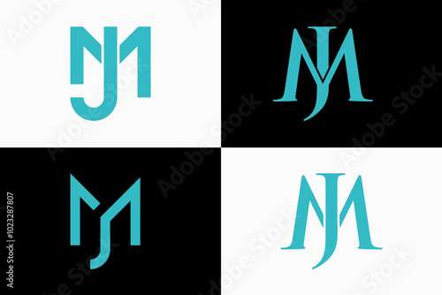 Initials MJ Vector Logo Premium 