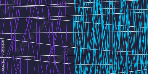 Colored tangled pattern. Abstract chaotic texture. Background with lines and waves. Art creation