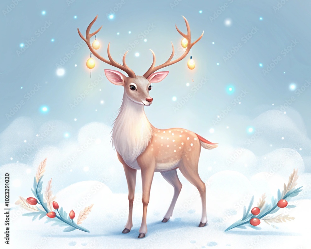 Christmas deer in the snow Christmas deer in the snow