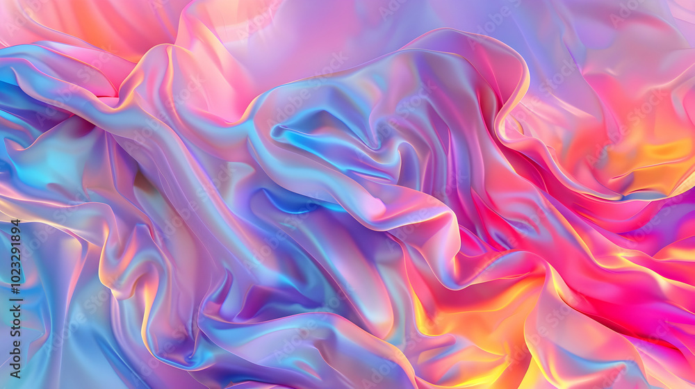 Obraz premium Liquid Dreams: Exploring Vivid Waves in Purple, Azure, Violet, and Magenta 