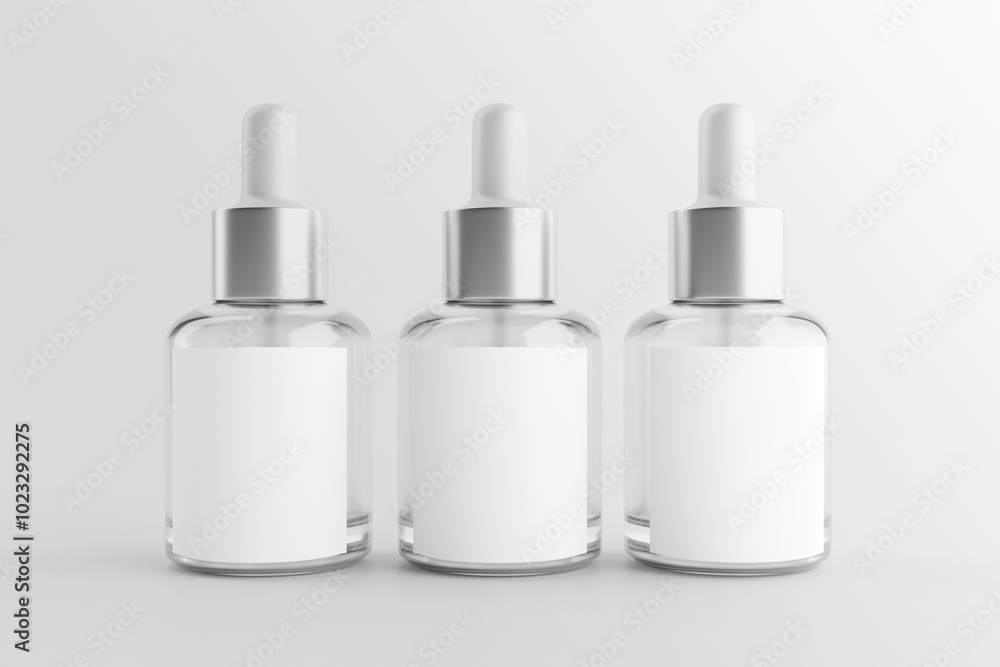 Pipette bottle packaging, Realistic 3d pipette glass bottle, Skincare bottle packaging with blank label, Glass dropper bottle on white background, Transparent pipette bottle for mockup Pipette bottle packaging, Realistic 3d pipette glass bottle, Skincare bottle packaging with blank label, Glass dropper bottle on white background, Transparent pipette bottle for mockup