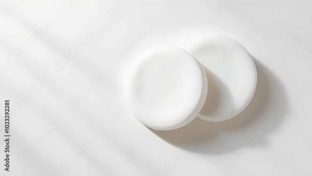Reusable Cotton Rounds on Plain White Background for Zero-waste Beauty Designs Reusable Cotton Rounds on Plain White Background for Zero-waste Beauty Designs