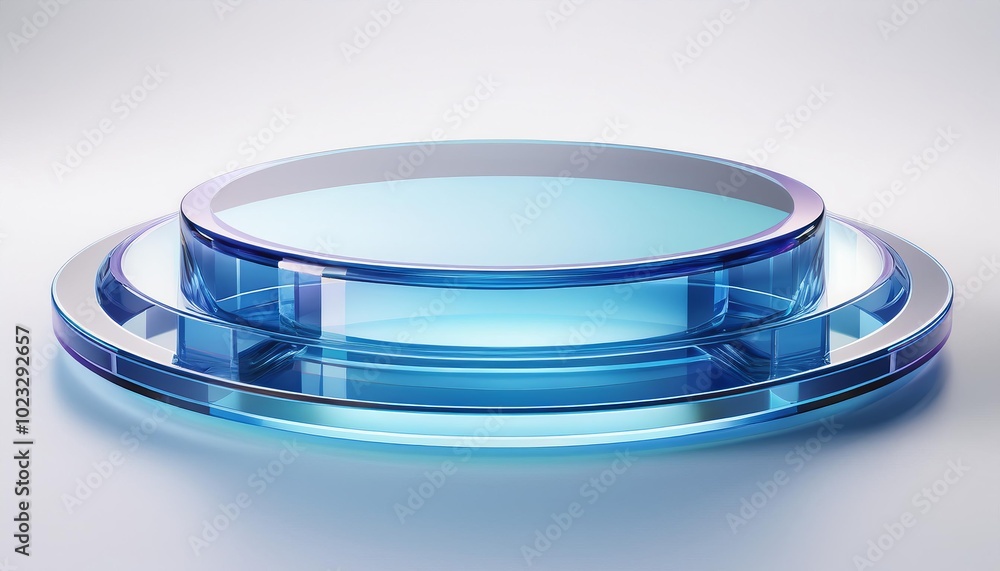 3D Render Abstract Podium with Gem Stones on White Background 3D Render Abstract Podium with Gem Stones on White Background