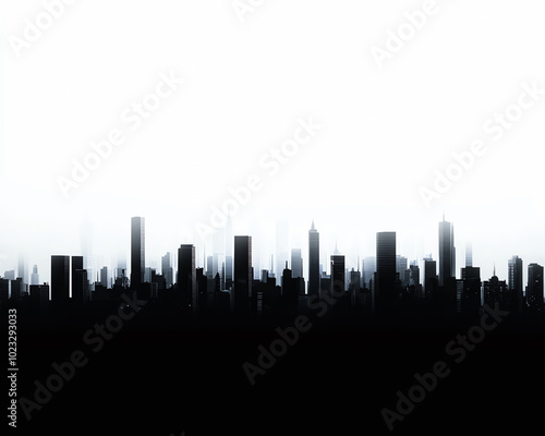 Wallpaper Mural Minimalist city skyline silhouette against a bright background, evoking a sense of modernity and urban life. Torontodigital.ca