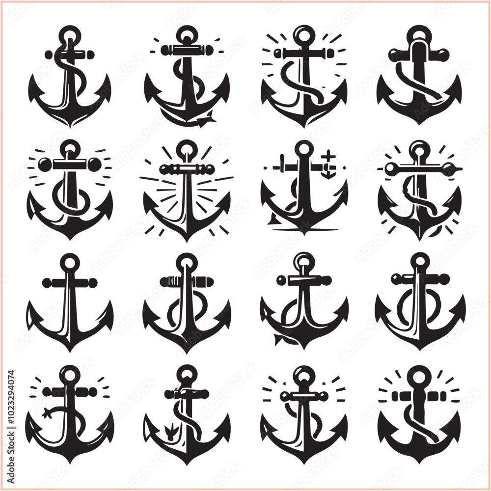 Set of sea anchor symbol set isolated anchor with a heart charm on white background vector illustration
Set of sea anchor symbol set isolated anchor with a heart charm on white background vector illustration