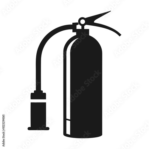 Fire Extinguisher Silhouette Illustration Isolated on White