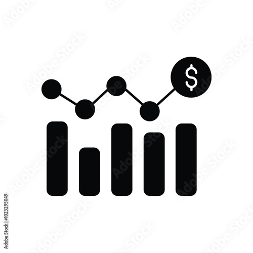 gdp glyph icon with white background vector stock illustration