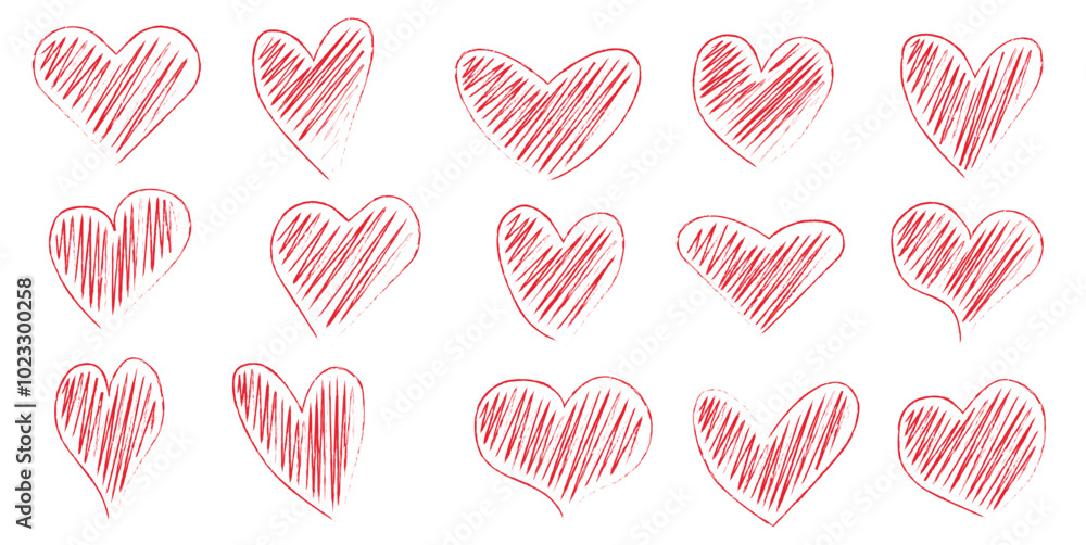 Love. Strokes of the heart with red paint inside on a white background. Love. Strokes of the heart with red paint inside on a white background.