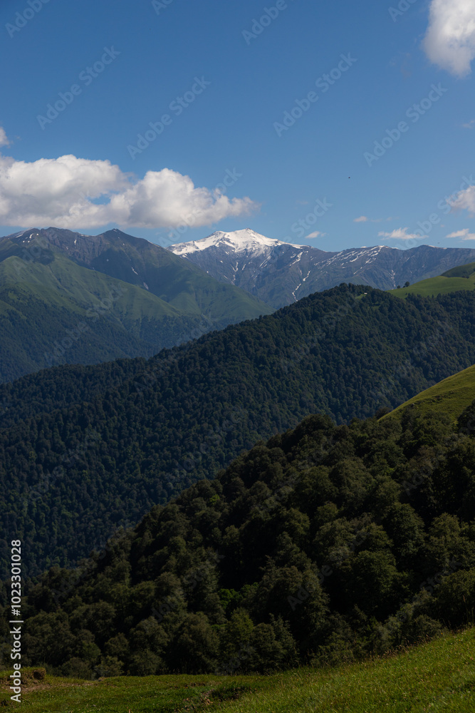 Naklejka premium Magnificent views of the mountain village and nature of Azerbaijan