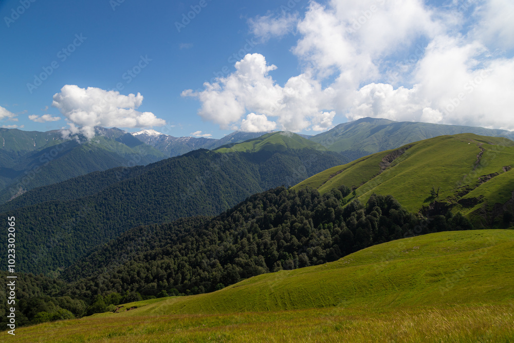 Fototapeta premium Magnificent views of the mountain village and nature of Azerbaijan
