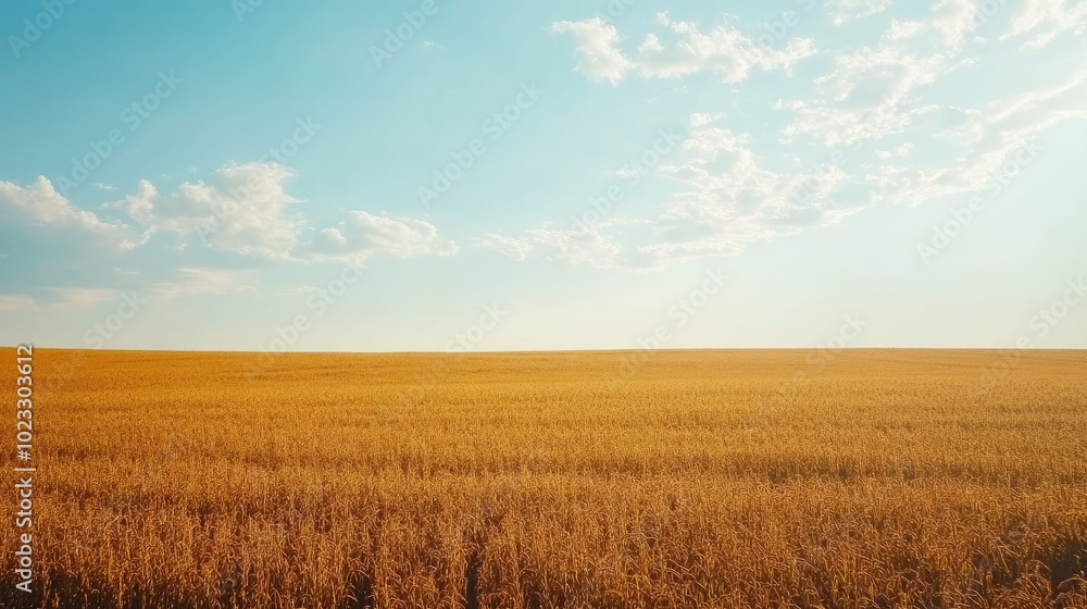A field of soybean crops stretching into the horizon. Copy space included in the sky A field of soybean crops stretching into the horizon. Copy space included in the sky