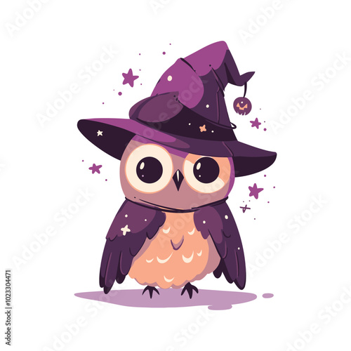 Cute Owl Illustration for Halloween