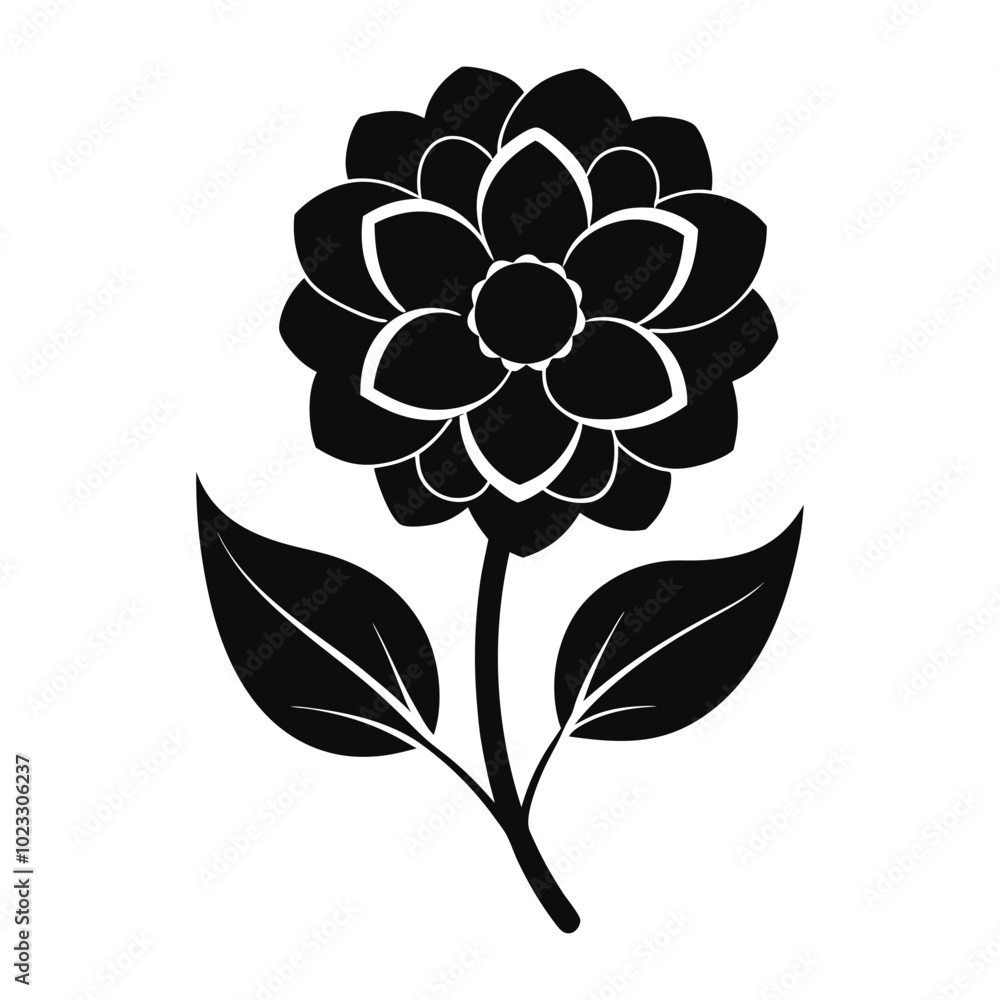 Flower silhouette vector illustration. Elegant Black Silhouette Flower - Minimalist Floral Design for Modern Decor and Graphic Projects. Flower silhouette vector illustration. Elegant Black Silhouette Flower - Minimalist Floral Design for Modern Decor and Graphic Projects.
