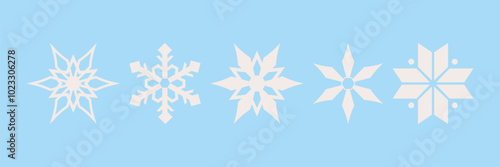Snowflake set. On isolated background. Snowflake collection. Christmas icon. Frost. Vector illustration
