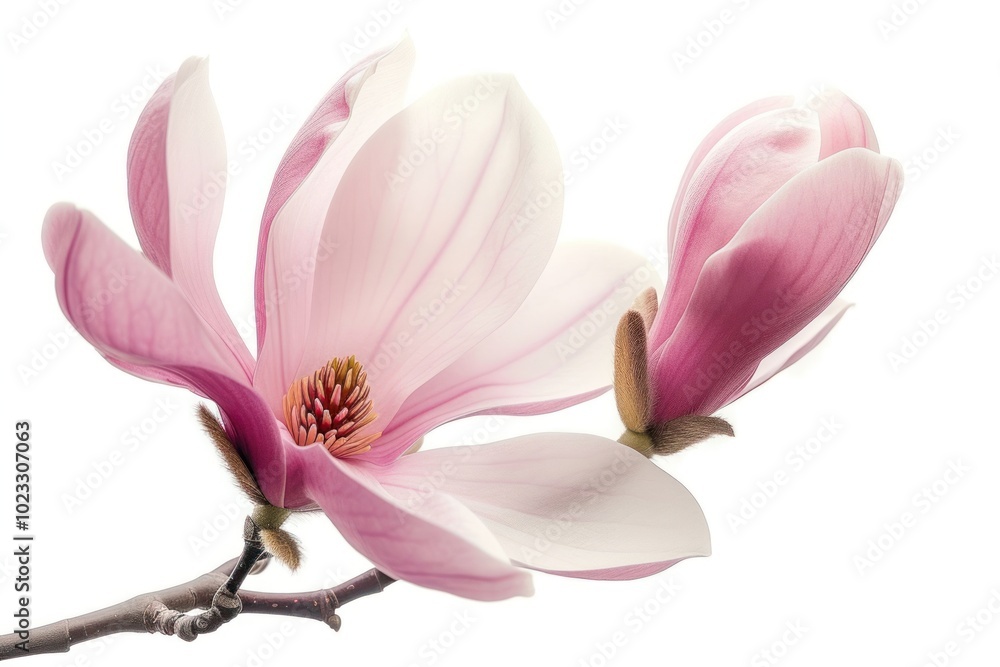 Fototapeta premium Pink magnolia blossom flower petal.