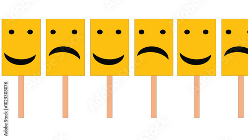 Cartoon face, happy, angry and sad emoji vectors