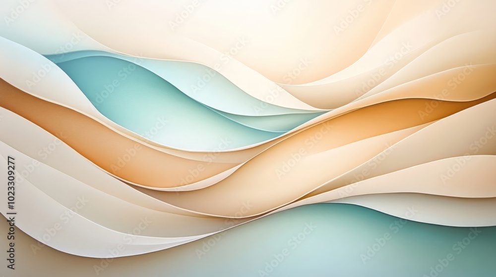 Abstract Beige Brown Teal Waves Background Abstract Beige Brown Teal Waves Background