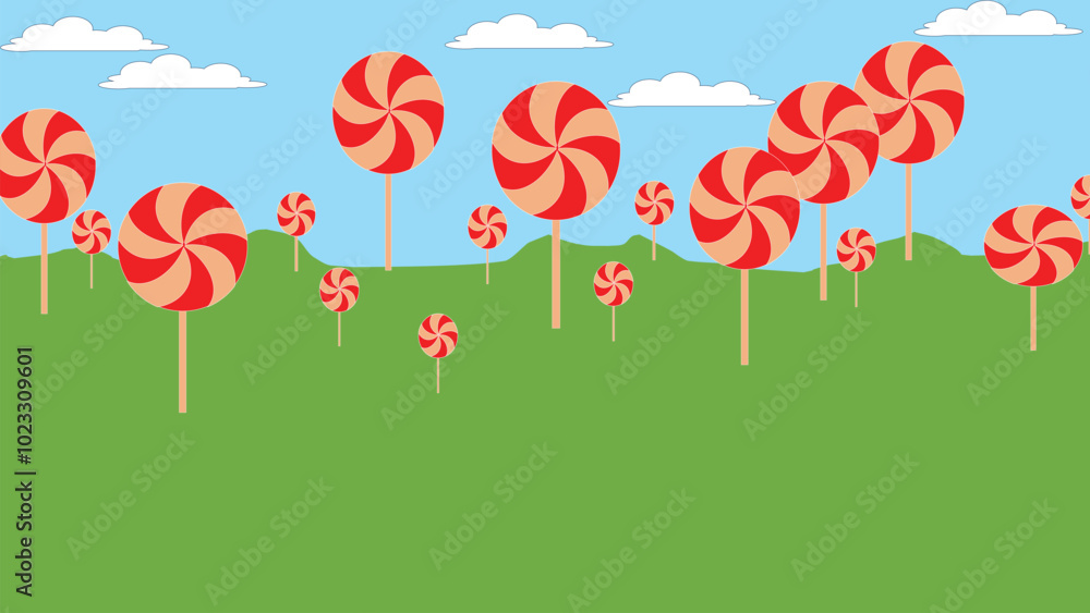 Fototapeta premium peppermint swirl candies seamless pattern