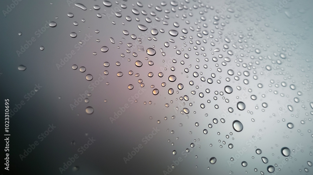 Close-Up of Raindrops on Metallic Surface at Sunset Close-Up of Raindrops on Metallic Surface at Sunset