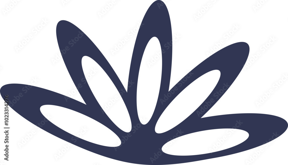 Abstract blossomed head of the flower solid silhouette Abstract blossomed head of the flower solid silhouette