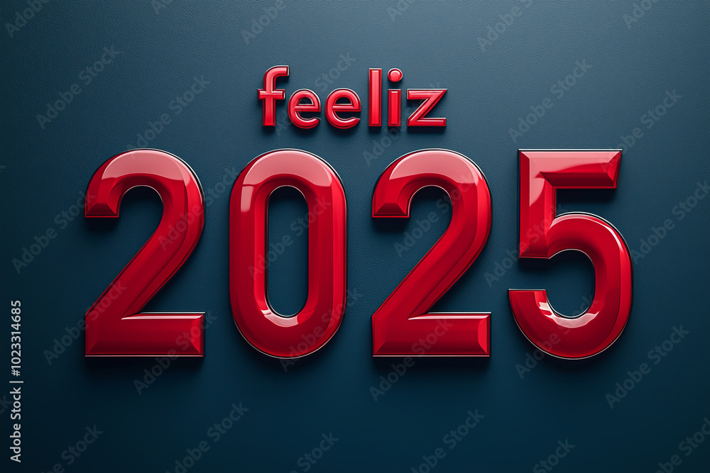 Feliz 2025 balloon with Christmas decorations in pastel colors. Feliz 2025 balloon with Christmas decorations in pastel colors.