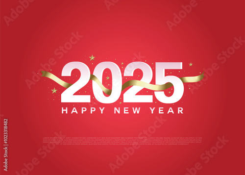 Happy new year 2025 background banner. Premium vector design for Happy New Year 2025 greetings and celebrations.