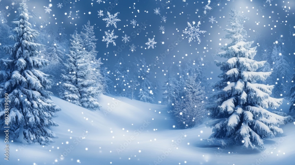 With copyspace and a winter background, you can wish a Merry Christmas and a Happy New Year to your loved ones. The background is covered with snow and fir trees. With copyspace and a winter background, you can wish a Merry Christmas and a Happy New Year to your loved ones. The background is covered with snow and fir trees.