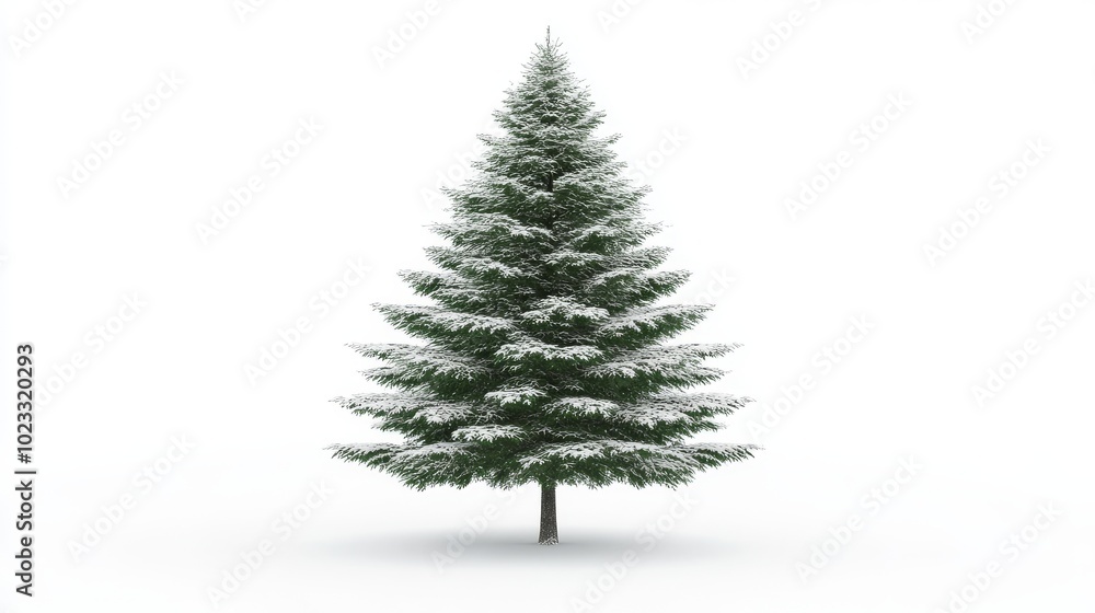 A transparent background shows a snow-covered fir tree A transparent background shows a snow-covered fir tree