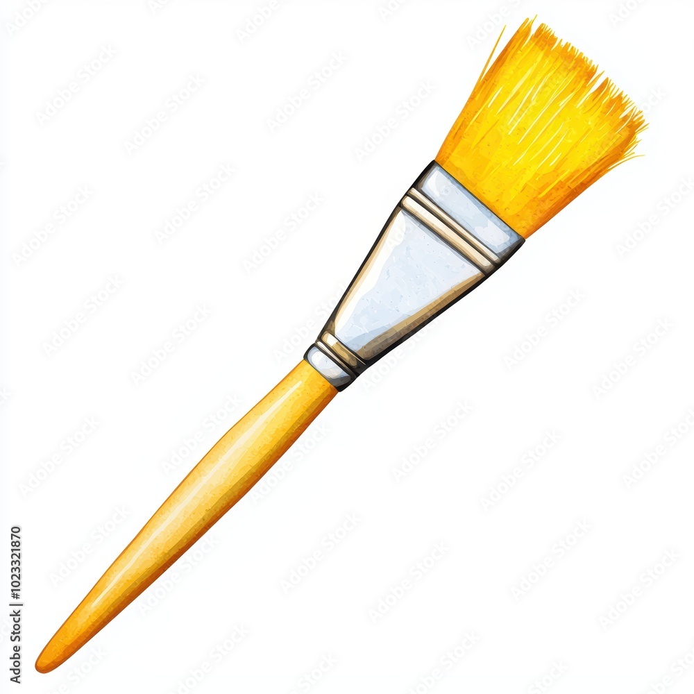 Yellow Bristle Paintbrush for Art and Craft Projects Yellow Bristle Paintbrush for Art and Craft Projects