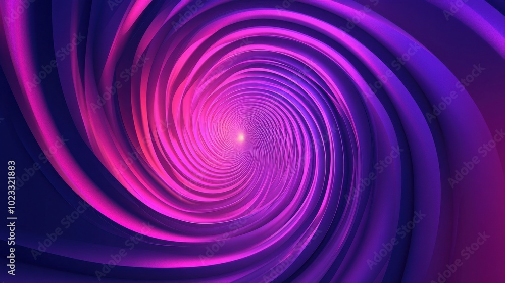 Graphic design art of abstract illusion of spiral with geometric shapes of pink and violet neon lines Graphic design art of abstract illusion of spiral with geometric shapes of pink and violet neon lines