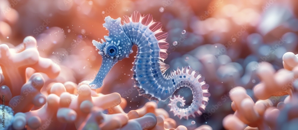 Captivating close up shot of a mesmerizing seahorse swimming amidst the vibrant and intricate coral reef showcasing the beauty and diversity of the underwater ecosystem Captivating close up shot of a mesmerizing seahorse swimming amidst the vibrant and intricate coral reef showcasing the beauty and diversity of the underwater ecosystem