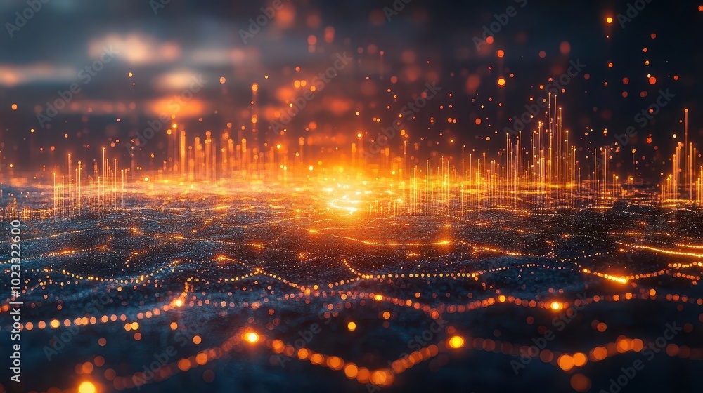 dynamic representation of data analytics featuring vibrant charts and ...