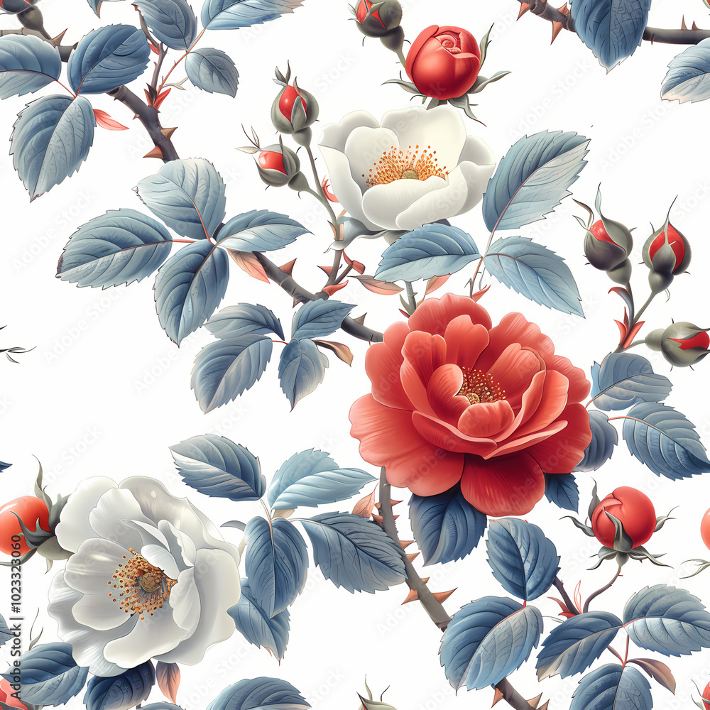 Fototapeta premium seamless background with flowers