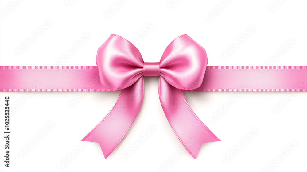 pink ribbon and bow isolated on white background pink ribbon and bow isolated on white background