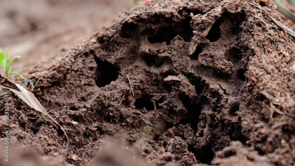 Earthen ants in a hummock Earthen ants in a hummock