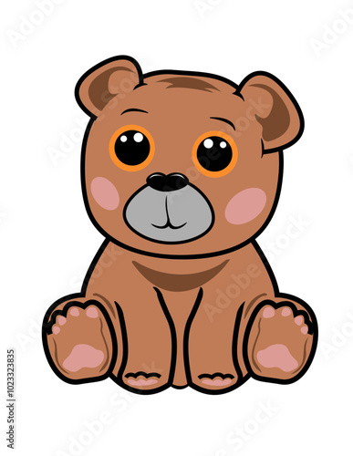 Wallpaper Mural Teddy Bear Clipart | Sitting Teddy Bear | Teddy Bear | Perfect Gifts | Brown Bear | Stuffed Toy Teddy | Cute Teddy Bear | Mascot Bear | Original Illustration | Vector and Clipart | Cutfile and Stencil Torontodigital.ca