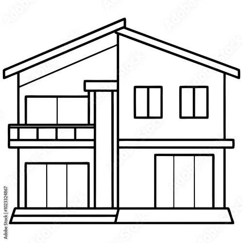 duplex modern house vector illustration 