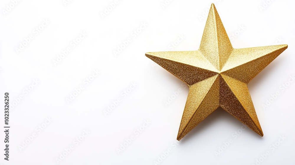 Golden star with textured surface on white Golden star with textured surface on white