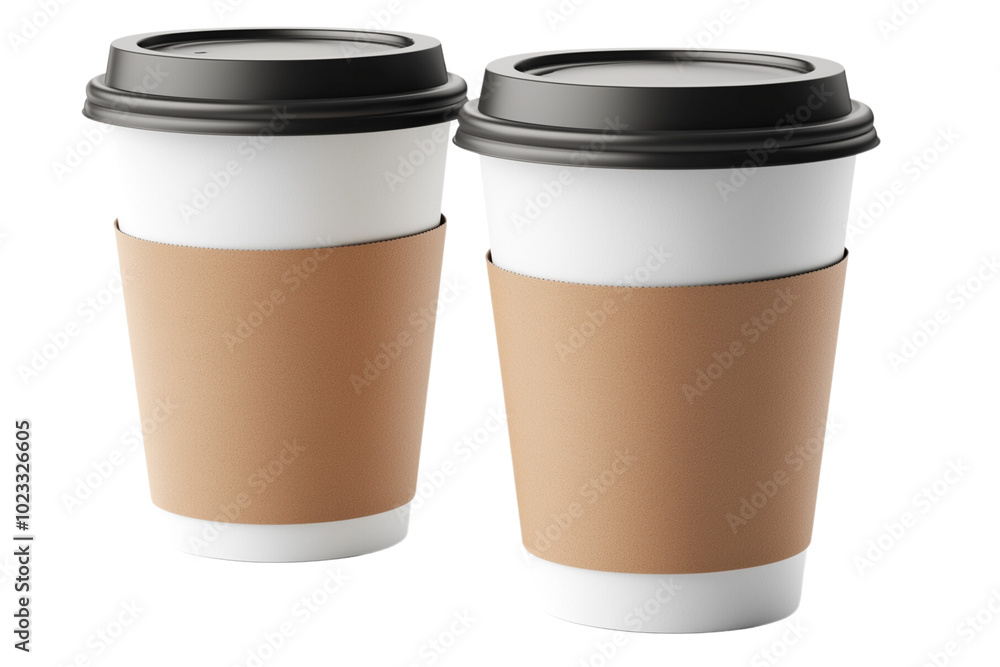 Minimalist Blank Kraft Coffee Cup for Takeaway isolate on white background, transparent PNG die cut. Minimalist Blank Kraft Coffee Cup for Takeaway isolate on white background, transparent PNG die cut.