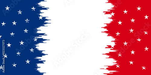 Distressed red white and blue background USA stars and stripes patriotic abstract american flag clipart vector copy space for 4th of July, Veterans day, Presidents day, Memorial day, Labor day, US