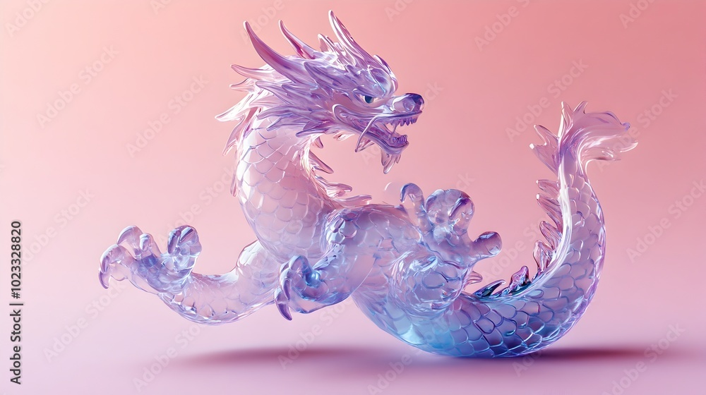 Obraz premium Surreal Dabbing Dragon in Vivid Amethyst Background