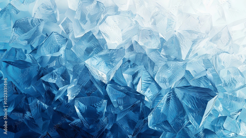 Abstract Blue Ice Crystals Background Abstract Blue Ice Crystals Background