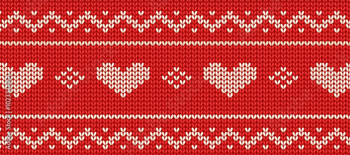Vector knitting pattern. Winter and Christmas background. Scandinavian ornament