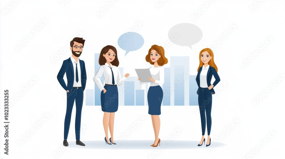 Businesswoman Discussing Marketing Strategy with Team Businesswoman Discussing Marketing Strategy with Team