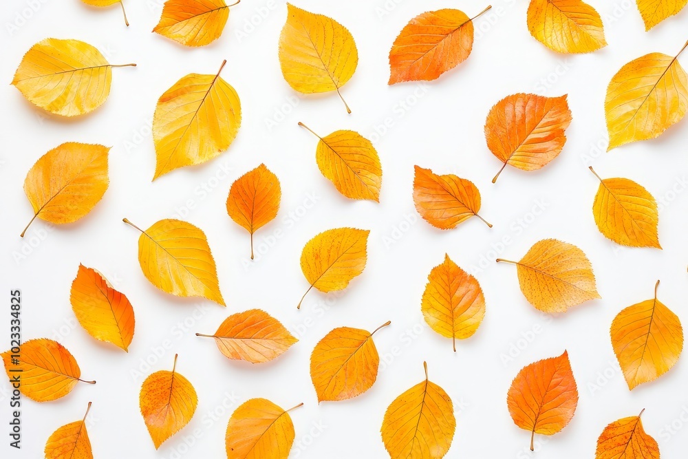 An autumn leaf formed with yellow autumn leaves isolated on white An autumn leaf formed with yellow autumn leaves isolated on white