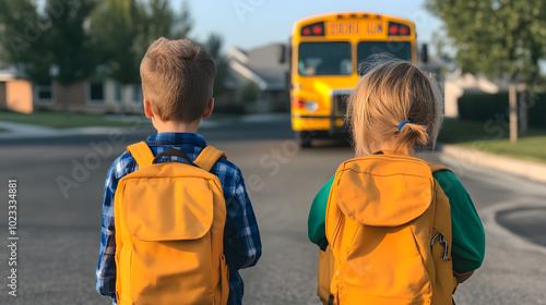 Kids Going to School Waiting for the Bus | Capturing the Joy and Anticipation of School Mornings